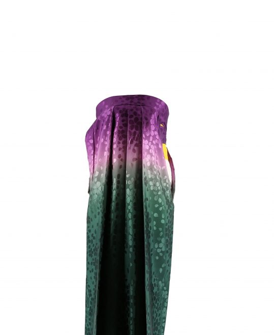 卒業式袴単品レンタル[刺繍]紫×緑ぼかしに桜[身長143-147cm]No.886